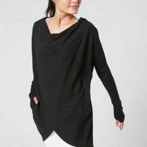 NWT Athleta Purana Wrap Sweatshirt // Black